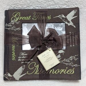 NWT Bella Lux TWO Brown Green Satin Hummingbird 140 Picture Photo Albums